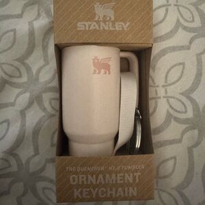 Stanley Cream Tumbler Ornament Keychain
